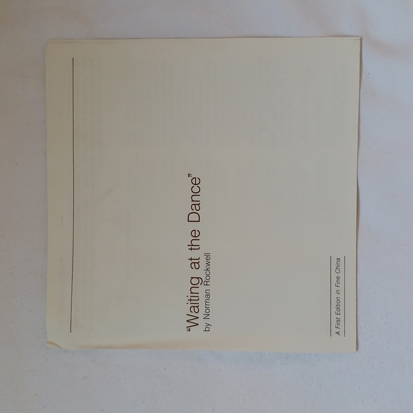 Norman Rockwell Plate "Waiting at the Dance" - Picture 5 of 6